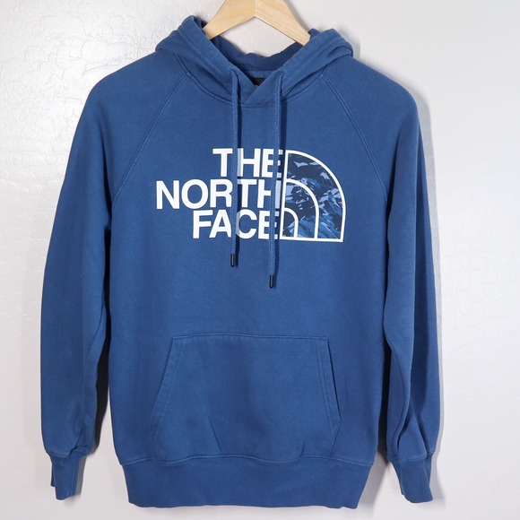 The North Face Tops - The North Face Womens Blue Half Dome Hoodie Pullover Logo Camo Graphic‎ Size S